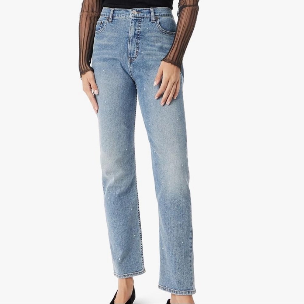 Sam Edelman Bedazzled Straight Leg Denim